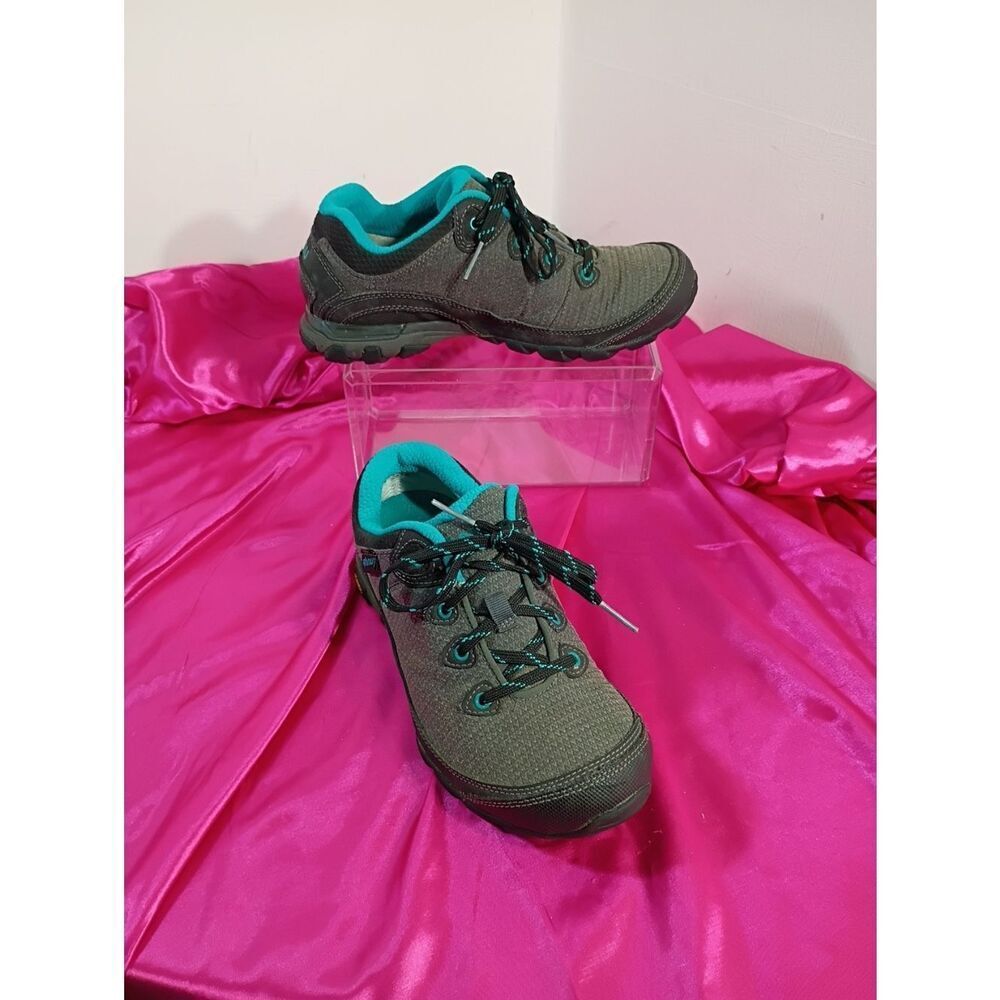 Ahnu Sugarpine Vibram Trail Hiking Waterproof Shoes SZ 6.5 Gray Teal Blue.